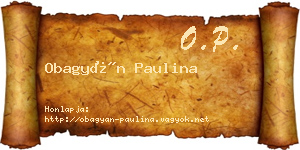 Obagyán Paulina névjegykártya